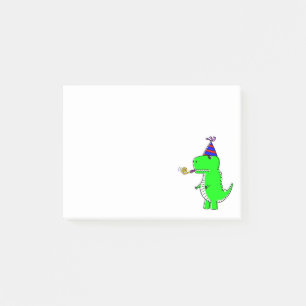 Cute Happy Birthday Dinosaur Post-it Notes