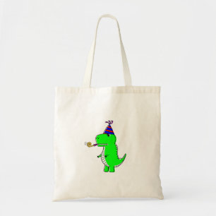 Cute Happy Birthday Dinosaur Tote Bag