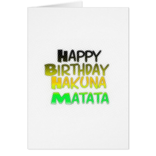 Cute Happy Birthday Hakunamatata Inspirational Art (Front)