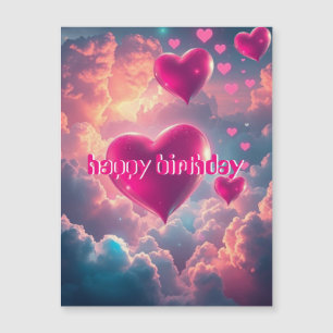 Cute Happy Birthday Hearts and Clouds