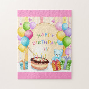 Cute happy birthday jigsaw puzzle