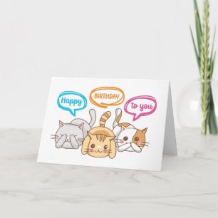 Cute Happy Birthday Kittens Funny Cat Lover Card