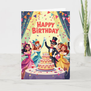 Cute Happy Birthday masquerade theme Card