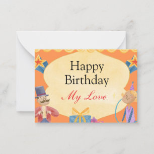 Cute Happy Birthday My Love Card - Personalised Ro