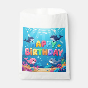 Cute Happy Birthday nautical dolphin Favour Bag