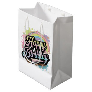 Cute Happy Birthday teen party  Medium Gift Bag