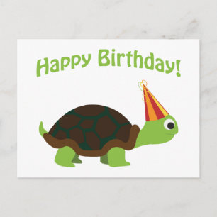 Cute Happy Birthday! Turtle Postcard