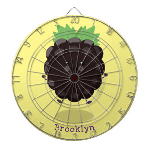 Cute happy blackberry purple cartoon illustration dartboard