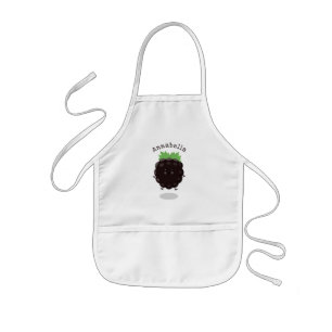Cute happy blackberry purple cartoon illustration kids apron