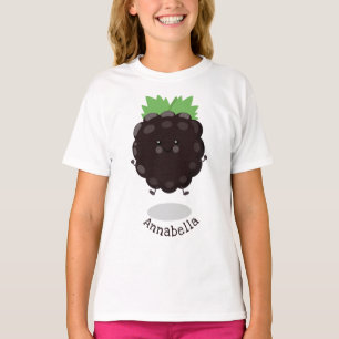 Cute happy blackberry purple cartoon illustration T-Shirt