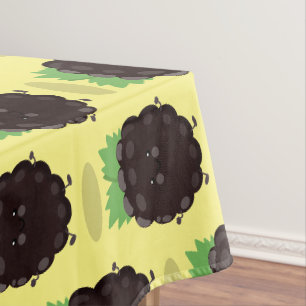 Cute happy blackberry purple cartoon illustration tablecloth
