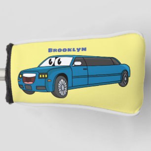 Cute happy blue Limousine cartoon car Golf Head Cover