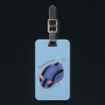 Cute happy blue nudibranch cartoon illustration luggage tag<br><div class="desc">This cute blue baby nudibranch is tiny in real life - (about the size of a grain of rice). I have added some character to this little guy to make him super adorable and a close up.</div>