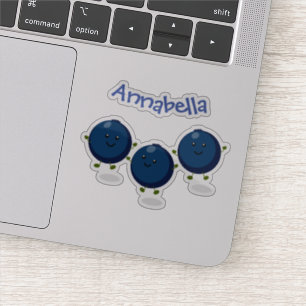 Cute happy blueberries purple cartoon illustration