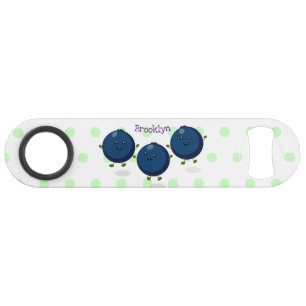 Cute happy blueberries purple cartoon illustration