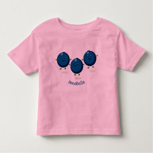 Cute happy blueberries purple cartoon illustration toddler T-Shirt