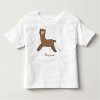 Cute happy brown alpaca cartoon