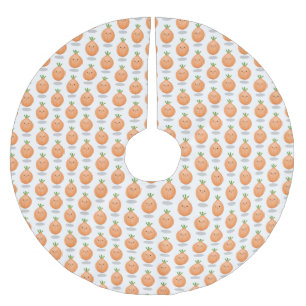 Cute happy brown onion green cartoon illustration brushed polyester tree skirt