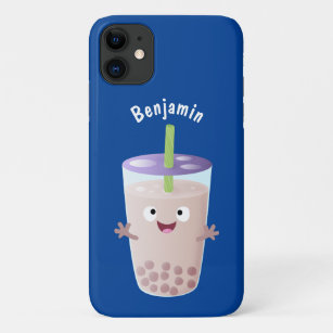 Cute happy bubble tea boba cartoon character Case-Mate iPhone case