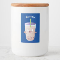 Cute happy bubble tea boba cartoon character