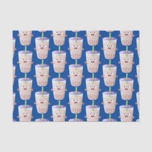 Cute happy bubble tea boba cartoon character tissue paper