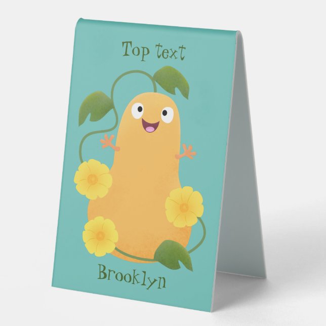 Cute happy butternut pumpkin gourd cartoon (Front)