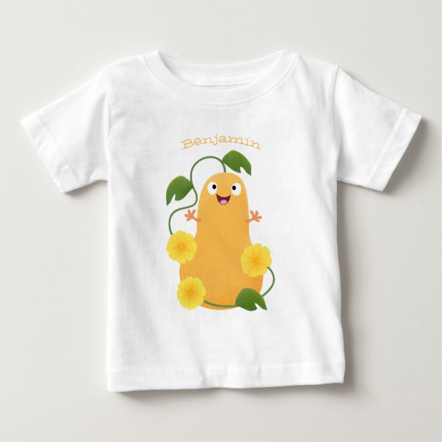 Cute happy butternut pumpkin gourd cartoon baby T-Shirt (Front)