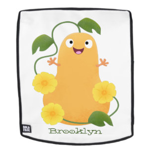 Cute happy butternut pumpkin gourd cartoon backpack