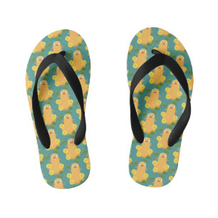 Cute happy butternut pumpkin gourd cartoon kid's thongs