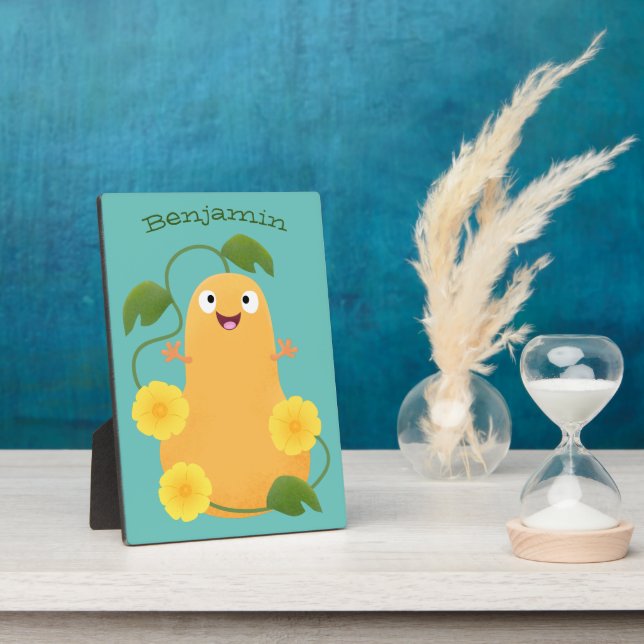 Cute happy butternut pumpkin gourd cartoon plaque (Side)