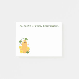 Cute happy butternut pumpkin gourd cartoon post-it notes