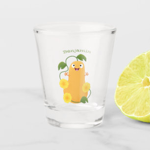 Cute happy butternut pumpkin gourd cartoon shot glass