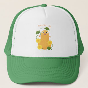 Cute happy butternut pumpkin gourd cartoon trucker hat
