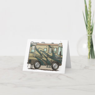 Cute Happy Camper Big RV Coach Motorhome Card