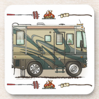 Cute Happy Camper Big RV Coach Motorhome Coaster