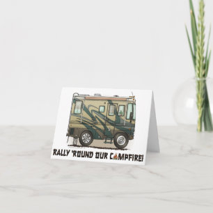 Cute Happy Camper Big RV Coach Motorhome Invitation