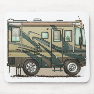 Cute Happy Camper Big RV Coach Motorhome Mouse Pad