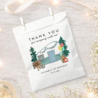Cute Happy Camper Van Trees Camping 1st Birthday