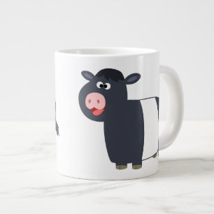Cute Happy Cartoon Belted Galloway Cow Jumbo Mug
