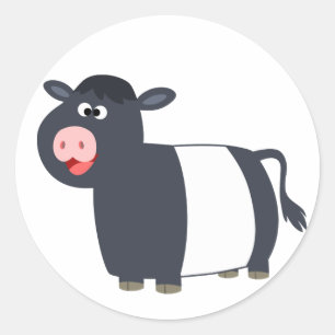 Cute Happy Cartoon Belted Galloway Cow Sticker