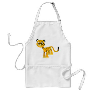 Cute Happy Cartoon Cheetah Apron