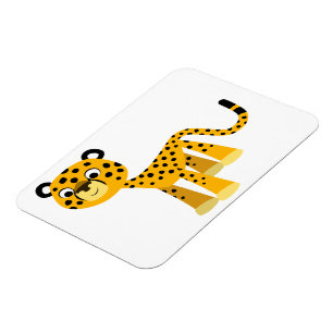 Cute Happy Cartoon Cheetah Flexible Magnet