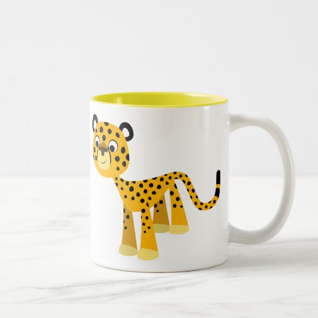 Cute Happy Cartoon Cheetah Mug (Right)