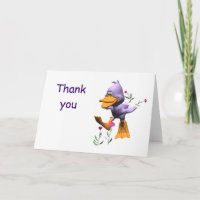 Cute Happy Cartoon Duck Running Through Flowers