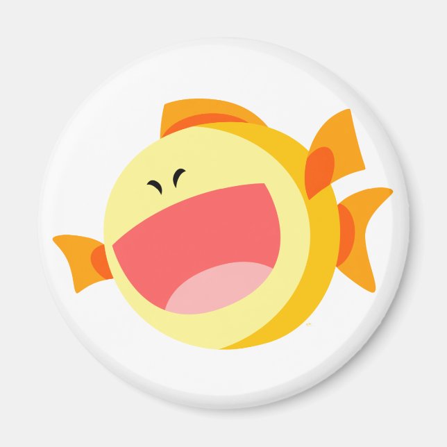 Cute Happy Cartoon Fish Magnet (Front)