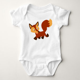 Cute Happy Cartoon Fox Baby Bodysuit