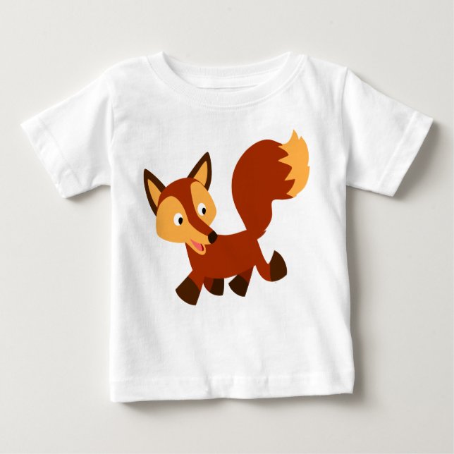Cute Happy Cartoon Fox Baby T-Shirt (Front)