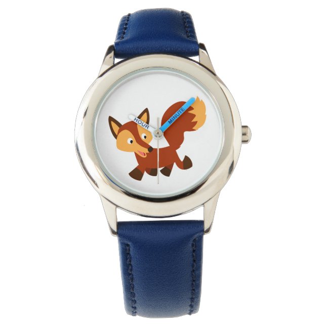 Cute Happy Cartoon Fox Watch (Front)