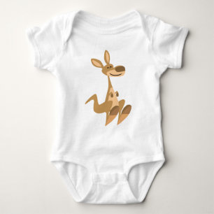 Cute Happy Cartoon Kangaroo Baby Baby Bodysuit