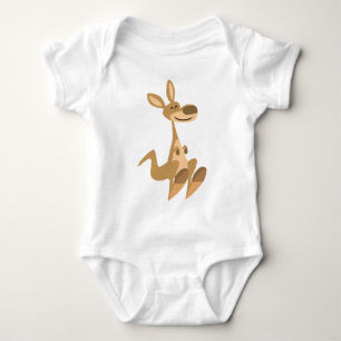 Cute Happy Cartoon Kangaroo Baby Bodysuit
